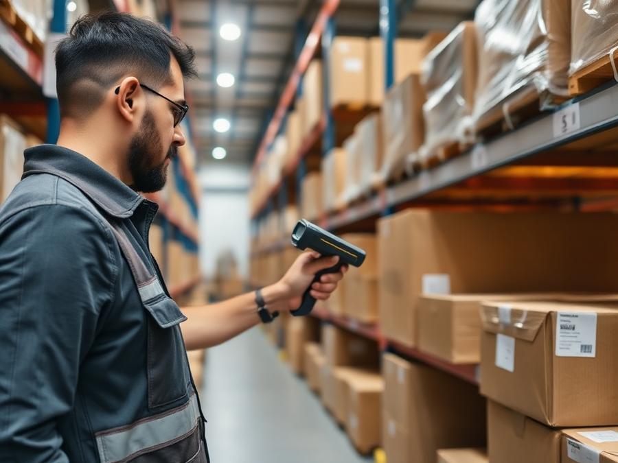 Barcode scanning of goods in the warehouse